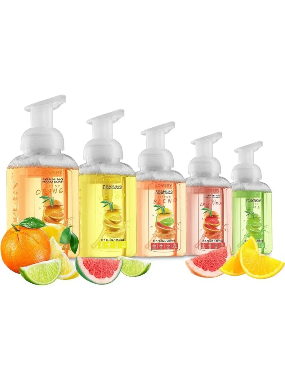 Moisturizing Foaming Hand Soap - 5-Pack with Aloe & Essential Oils, Citrus